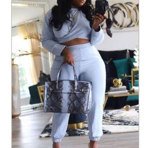 Women's O Neck Crossover Design 2PC Set